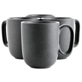 Our Table Landon 4 Piece 15 Ounce Round Stoneware Mug Set in Truffle
