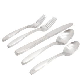Gibson Home Karlton 20 Piece Stainless Steel Flatware Set in Matte Silver