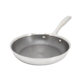 Oster Modessa 9.5 Inch Nonstick Tri-ply Stainless Steel Frying Pan in Silver