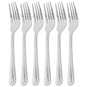 Gibson Home Tustin 6 Piece Stainless Steel Dinner Fork Flatware Set in Silver