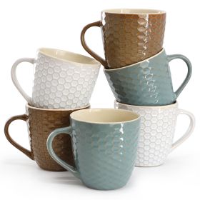 Elama Honey Bee 6-Piece 15 oz. Mug Set, Assorted Colors