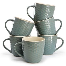 Elama Honeycomb 6 Piece 15 oz. Mug Set in Turquoise
