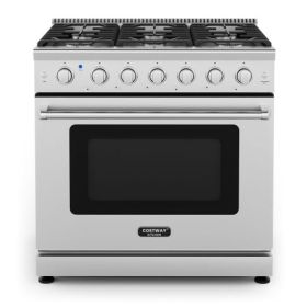 app36 Inches Freestanding Natural Gas Range with 6 Burners Cooktop