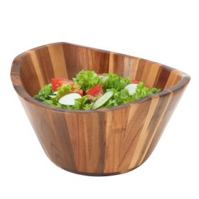 MegaChef 11.75 Inch Acacia Wood Deep Salad Bowl