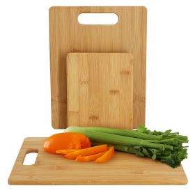 MegaChef 3 Piece 8 Inch, 11 Inch, and 13 Inch Bamboo Wood Cutting Board Set