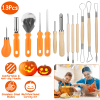 13PCS Pumpkin Carving Kit, All-in-One Halloween Jack-O-Lantern Tool Set with Scooper, Drill, Etching Tools