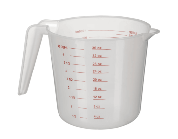 4 Cup PP Plastic Measuring Cup, 32 oz, Clear PACK OF 5