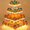4 Tier Cupcake Stand Acrylic Tower Display with LED Light Premium Holder Dessert Tree Tower for Birthday Cady Bar DÃ©cor Weddings