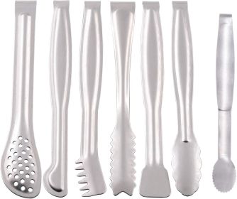 Small Serving Tongs Set 6-Inch Appetizer Tongs Stainless Steel Mini Tongs, Set of 6