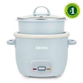 2-Cup Uncooked Rice Cooker & Food Steamer with Bonded GraniteÂ® Nonstick Ceramic & Pop-Up Steam Tray - Blue