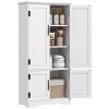 HOMCOM 64" Tall Kitchen Pantry Cabinet with Motion Sensor Light, Spice Racks and Adjustable Shelves, White