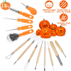 13PCS Pumpkin Carving Kit, All-in-One Halloween Jack-O-Lantern Tool Set with Scooper, Drill, Etching Tools