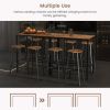5 Pieces Bar Table and Stools Set with Wine Rack and Glass Holder