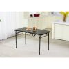 4 Foot Fold-in-Half Adjustable Folding Table, Rich Black