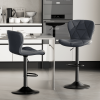 Modern Bar Stool Set of 2, Adjustable Faux Leather Upholstered Swivel Counter Stools, Counter Height Barstools with Back for Kitchen Island