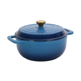 6 Quart Pot with Lid and Dual Handles for Stews/Roasting (type: Style B, Color: Blue)