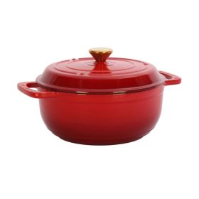 6 Quart Pot with Lid and Dual Handles for Stews/Roasting (type: Style B, Color: Red)