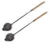 HAWOK Hamburger Campfire Iron - Pre-Seasoned Handheld Round Burger Grill set of 2