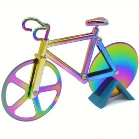 Fun-Shaped Pizza & Cookie Cutter â€“ Bicycle-Themed Stainless Steel Tool for Kids & Adults (Color: Rose Golden)