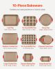 Baking Pan Set 10-Piece Nonstick Carbon Steel Bakeware Set with Silicone Handle