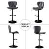 Modern Bar Stool Set of 2, Adjustable Faux Leather Upholstered Swivel Counter Stools, Counter Height Barstools with Back for Kitchen Island