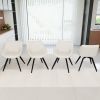 A set of 4 dining chairs, medieval modern kitchen dining chair, PU decorative chairs with black metal legs, suitable for home&kitchen